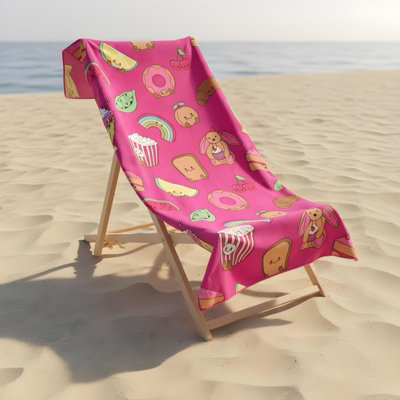 Ohs Sweetie Pies Beach Towel Bath Travel Quick Dry Microfibre Absorbent from B&Q