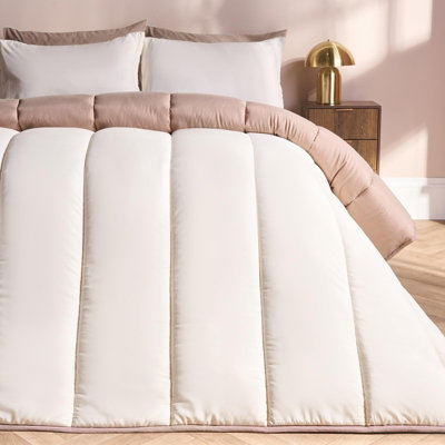 B&Q -  Coverless 10.5 Tog Duvet Set With Pillowcase BeddingIvory/minkKing