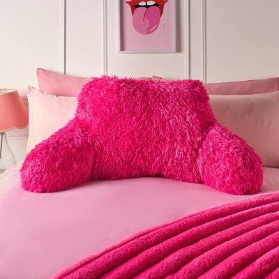Ohs Fluffy Fleece Reading Cushion Pillow With Arms Lumbar Chair Support from B&Q