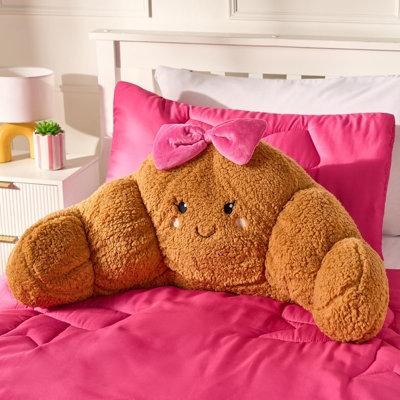 Ohs Bowed Croissant Cuddle Cushion Novelty Reading Pillow from B&Q
