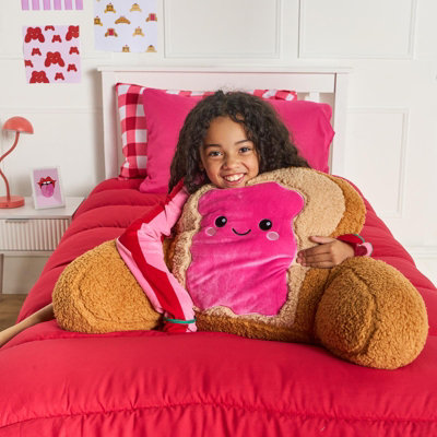 Ohs Jam Toast Cuddle Cushion Novelty Reading Pillow from B&Q