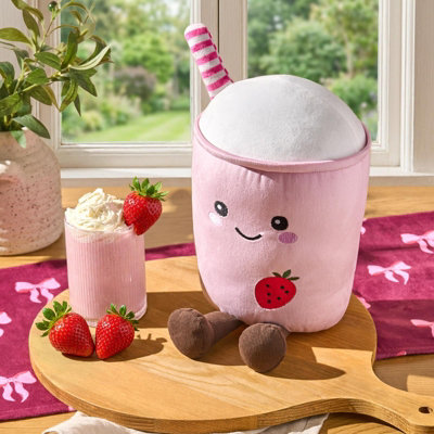 Ohs Molly The Milkshake Filled Cushion Novelty Home Decor Fleece Toy from B&Q