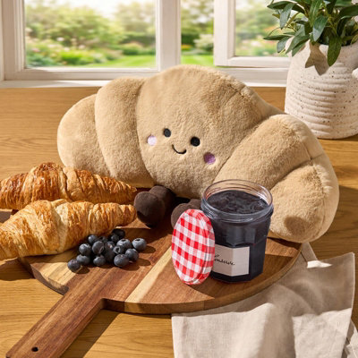 Ohs Claude The Croissant Filled Cushion Novelty Home Decor Fleece Toy from B&Q