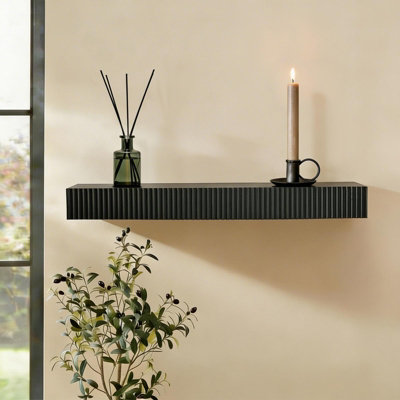 B&Q -  Ribbed Rectangle Shelf Wall Mounted Storage Space Saving Modern