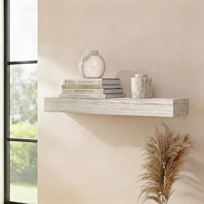 B&Q -  Accent Rectangle Shelf Wall Mounted Storage Space Saving Modern