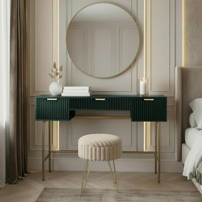 Ohs Ribbed Dressing Table - Deep Forest Green - Image 3