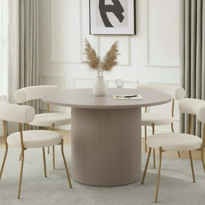 Ohs Madison Ribbed Round Dining Table Wood Effect from B&Q
