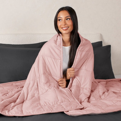 Ohs Unisex Pink Supersoft Sensory 10Kg Weighted Blanket Sleep Therapy In | Size: 150 Cm × 200 Cm - Image 2