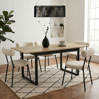 Ohs 4-6 Seater Extendable Dining Table - Light Wood - Image 3