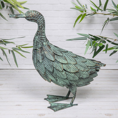 Annibells Large Duck Vintage Verdigris Metal Garden Ornament (25654) from B&Q