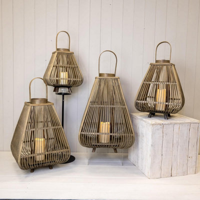 Annibells Large Bamboo Led Candle Lantern Indoor Or Outdoor (24895)X Large from B&Q