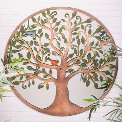 Annibells Mirrored Tree Of Life Metal Round Wall Plaque Sculpture 60 Cms (24906) from B&Q