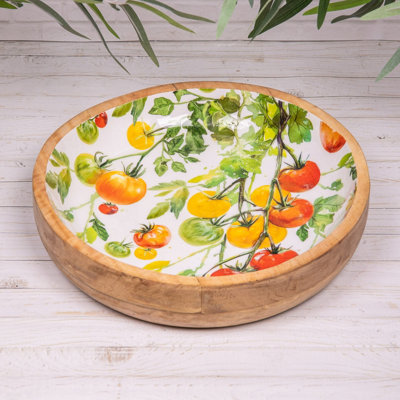 Annibells Mango Wood Enamelled Tomato Design Serving Bowl (2582) from B&Q