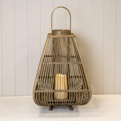 Annibells Large Bamboo Led Candle Lantern Indoor Or Outdoor (24895)Large from B&Q