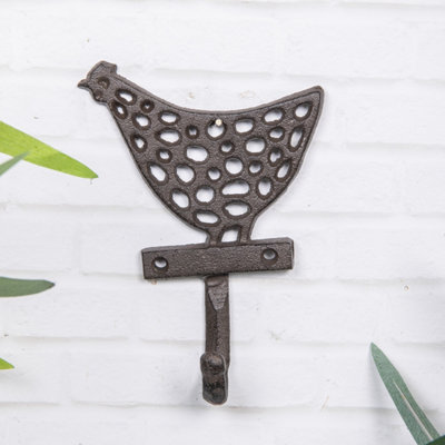  - Annibells Rustic Cast Iron Chicken Hen Garden Wall Kitchen Coat Hook (25827)