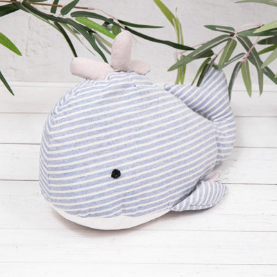 Annibells Blue & White Striped Whale Doorstop (2600)Light Blue from B&Q