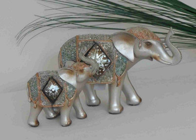 Annibells Silver Elephant & Calf Figurine (1598) from B&Q