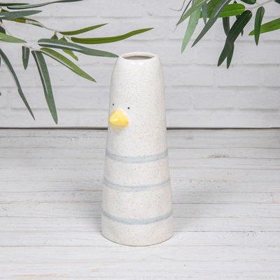 Annibells Seagull Bird Ceramic Tall Glazed Seaside Coastal Bathroom Vases (25968)Small