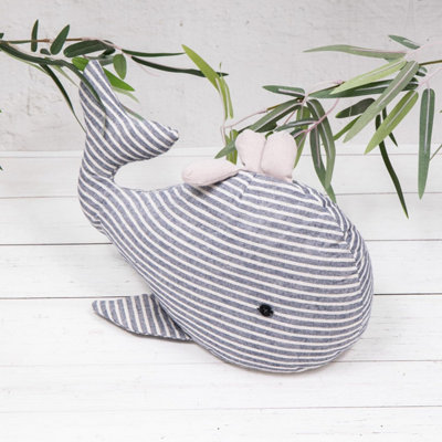 Annibells Blue & White Striped Whale Doorstop (2600)Dark Blue from B&Q