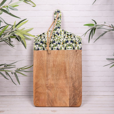 Annibells Olive Enamel Charcuterie Chopping Board Mango Wood (24631) from B&Q