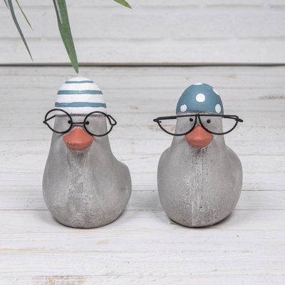 Annibells 2 Seagull Bird Swimmer Stone Ornaments Beach Seaside Bathroom (25960)