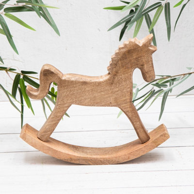 Annibells Vintage Wooden Small Rocking Horse Ornament (11956)Large from B&Q