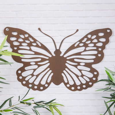Annibells Rusted Metal Butterfly Garden Wall Plaque (25695)Large from B&Q