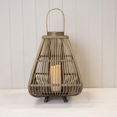 Annibells Large Bamboo Led Candle Lantern Indoor Or Outdoor (24895)Medium from B&Q