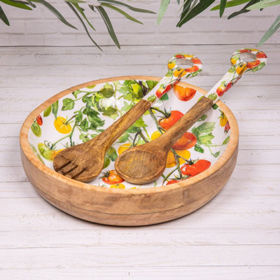 Annibells Mango Wood Enamelled Tomato Design Serving Bowl (2582) from B&Q