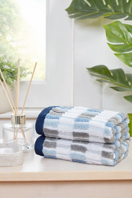 B&Q -  Santa Cruz Pure Cotton Face Towel Blue