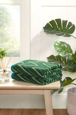 Rapport Home Helix Bath Towel Pure Cotton Moss Green from B&Q