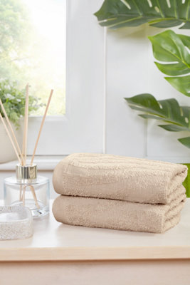 B&Q -  Safari Pure Cotton Face Towel Natural Sand