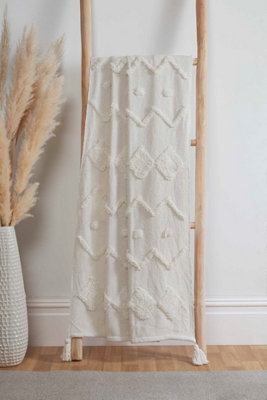 Rapport Home Juniper Tufted Cotton Blanket Throw from B&Q