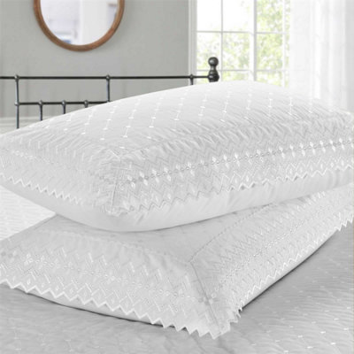 Rapport Home Richmond White Pillowcase Pair Luxury Embroidered from B&Q