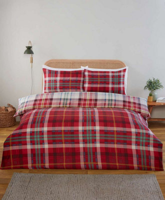 Rapport Home Regalia Check Microfibre Complete Duvet Cover Set With Fitted Sheet from B&Q