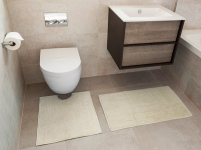 Rapport Home Chatsworth Cotton Pedestal Mats Cream from B&Q