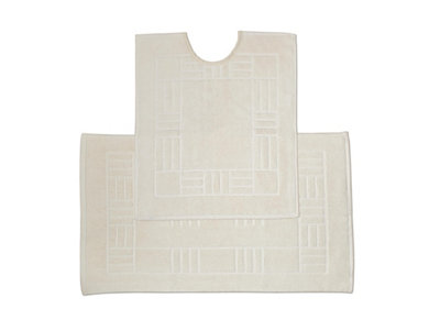 Rapport Home Chatsworth Cotton Pedestal Mats Biscuit from B&Q