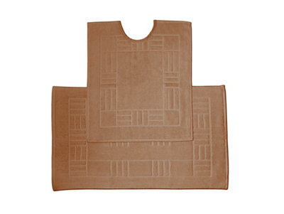 Rapport Home Chatsworth Cotton Pedestal Mats Choc from B&Q