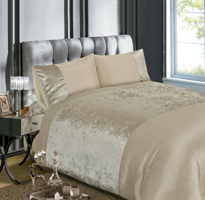 Rapport Home Velvet Polyester Duvet Set With Pillowcase from B&Q