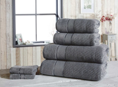 Rapport Home Royal Velvet Pure Cotton Face Towel Grey from B&Q