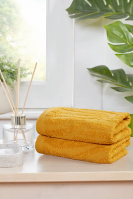 B&Q -  Safari Pure Cotton Face Towel Mustard Yellow