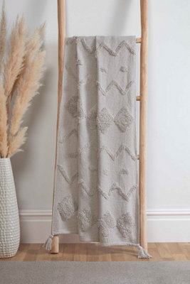 Rapport Home Juniper Tufted Cotton Blanket Throw from B&Q