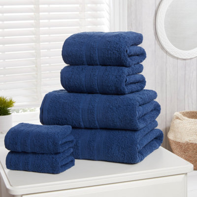 B&Q -  Camden 6 Piece Towel Bale Set Pure Cotton Midnight