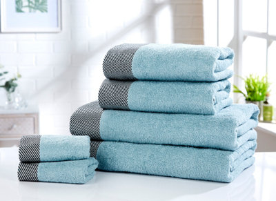 B&Q -  Tidal Pure Cotton Face Towel Duck Egg
