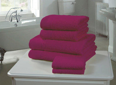 Rapport Home Chatsworth Pure Cotton Face Towel Magenta from B&Q