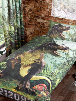 T-Rex Dinosaur Single Duvet Cover And Pillowcase Set from B&Q