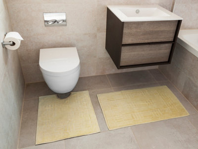 Rapport Home Chatsworth Cotton Pedestal Mats Yellow from B&Q