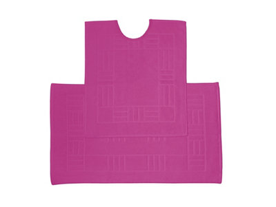 Rapport Home Chatsworth Cotton Pedestal Mats Magenta from B&Q