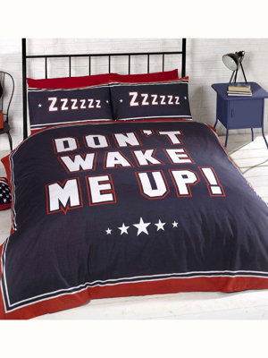 Don't Wake Me Up Single Duvet Cover & Pillowcase Set from B&Q