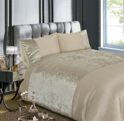 Rapport Home Velvet Polyester Duvet Set With Pillowcase from B&Q
